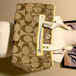 Tan coach shoulder bag